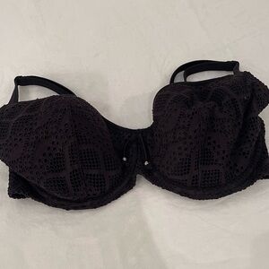 Elegant Freya Black Crochet Bikini Top (36G USA / 36F UK)